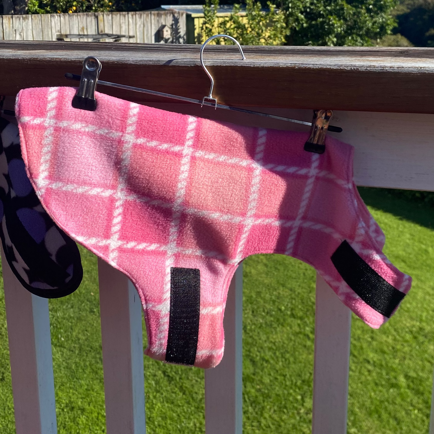 Pink Plaid, Fleece Dog Jacket